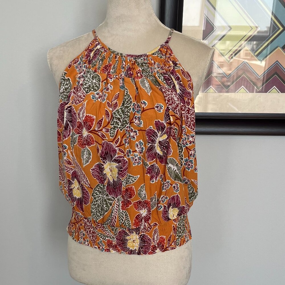 Christian Siriano Floral Halter Tank M